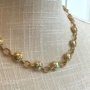VTG Napier Signed Gold Tone Chain Link Necklace
